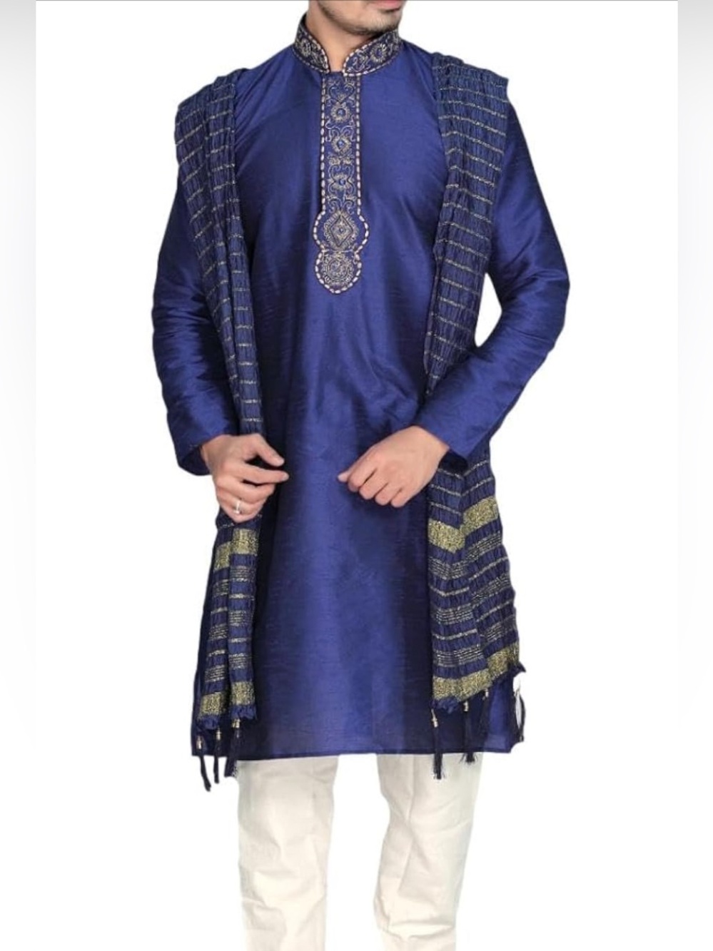 Sonisha Navy Blue Embroidered Kurta Size:44